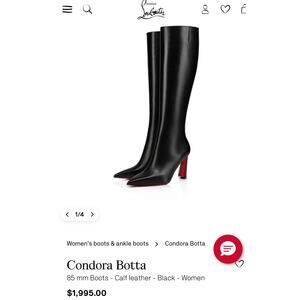NEW Christian Louboutin Black Knee High Boots Condora Botta Size 38 SOLD OUT